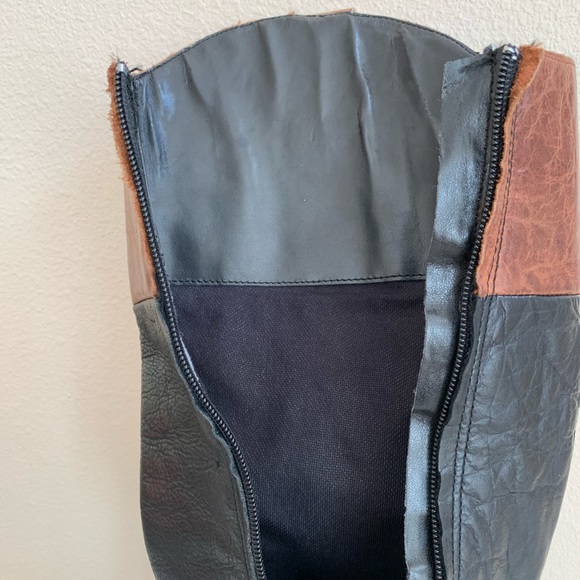 Steve Madden Rogerrr Black/Brown Leather Zip Knee High Riding Boots Woman’s 8M - Picture 13 of 16